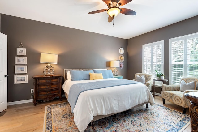 736 Arbor Springs Dr, Mount Juliet, TN 37122 - bedroom featuring light wood-style flooring, baseboards, and ceiling fan