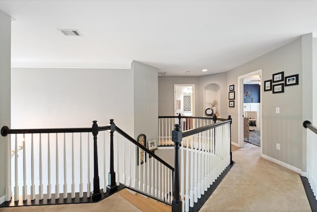 736 Arbor Springs Dr, Mount Juliet, TN 37122 - corridor featuring an upstairs landing, carpet floors, baseboards, and recessed lighting