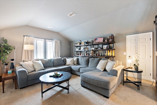 736 Arbor Springs Dr, Mount Juliet, TN 37122 - living area featuring light carpet and vaulted ceiling