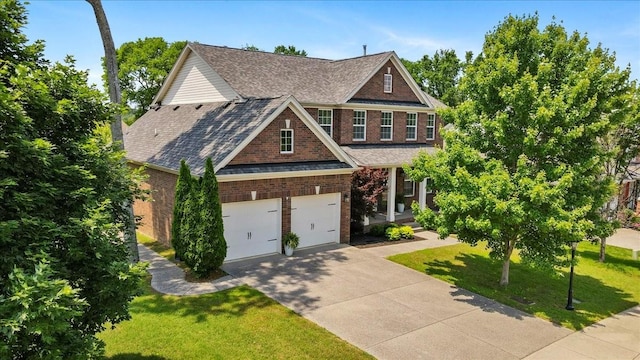 2740 Alvin Sperry Pass, Mount Juliet, TN 37122 - view of front facade featuring brick siding, a front yard, concrete driveway, roof with shingles, and an attached garage