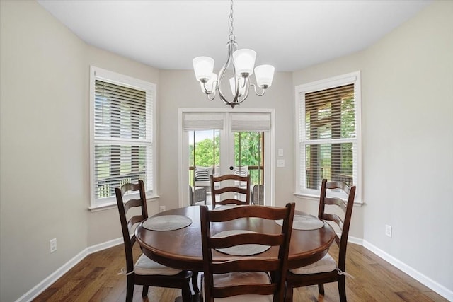 2740 Alvin Sperry Pass, Mount Juliet, TN 37122 - dining space featuring a chandelier, healthy amount of natural light, wood finished floors, and baseboards
