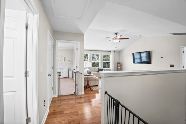 2740 Alvin Sperry Pass, Mount Juliet, TN 37122 - hall with light wood-style flooring, an upstairs landing, vaulted ceiling, and baseboards