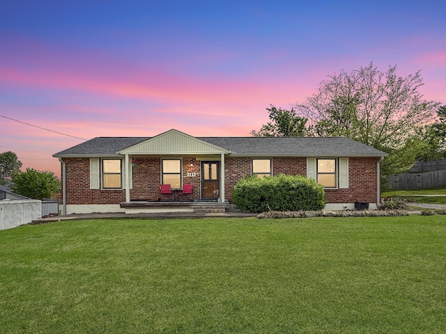 3113 Stafford Dr, Nashville, TN 37214 - ranch-style house with brick siding, a porch, and a shingled roof