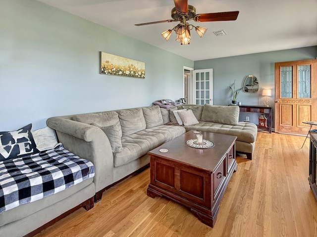 3113 Stafford Dr, Nashville, TN 37214 - living room featuring ceiling fan and light wood-style floors