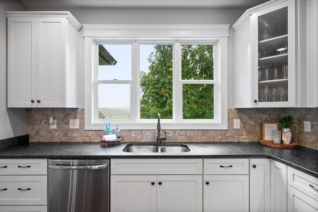 982 Red Bluff Way, Adams, TN 37010 - kitchen with stainless steel dishwasher, a sink, and white cabinets