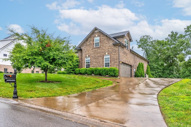 982 Red Bluff Way, Adams, TN 37010 - traditional-style house featuring a front yard, brick siding, driveway, and an attached garage