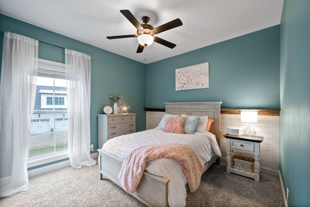 982 Red Bluff Way, Adams, TN 37010 - bedroom featuring multiple windows, carpet flooring, and ceiling fan