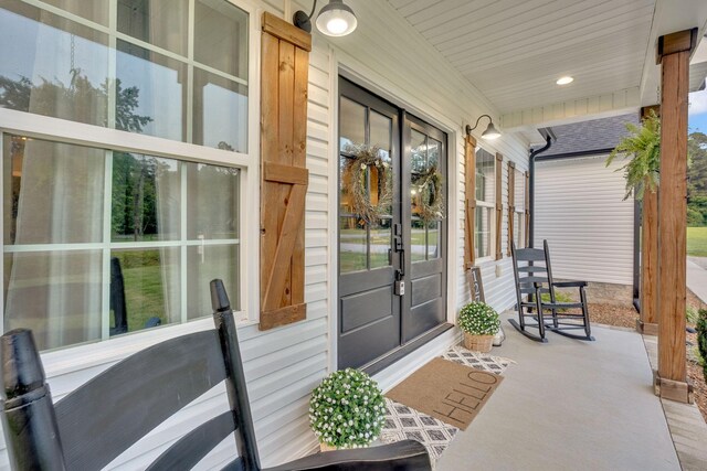 1270 Post Oak Rd, Belvidere, TN 37306 - view of exterior entry with french doors and covered porch