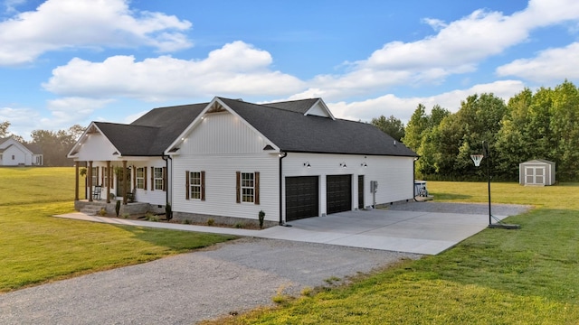 1270 Post Oak Rd, Belvidere, TN 37306 - view of front of house featuring driveway, a garage, a front lawn, and roof with shingles