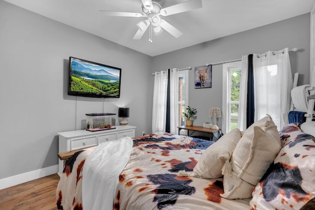 1270 Post Oak Rd, Belvidere, TN 37306 - bedroom featuring light wood finished floors, baseboards, and ceiling fan