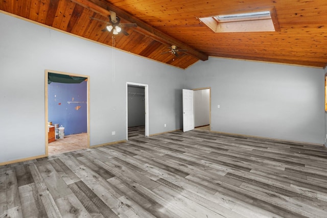 210 Welch Rd, Tazewell, TN 37879 - unfurnished bedroom featuring wood ceiling, wood finished floors, a spacious closet, ensuite bathroom, and a closet