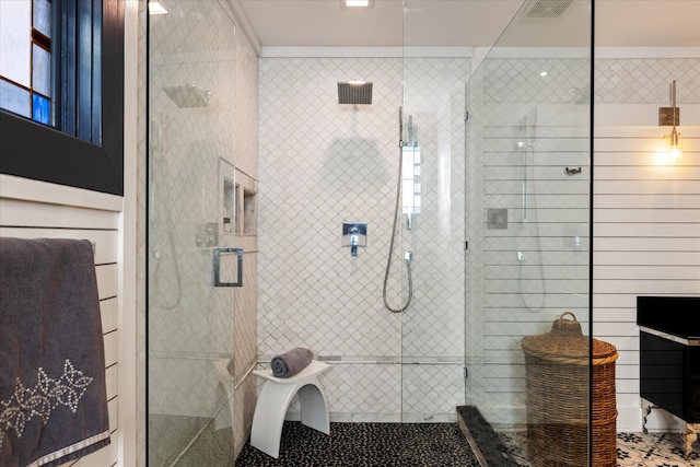 207 Main St E, Wartrace, TN 37183 - full bathroom featuring a shower stall and tile patterned flooring