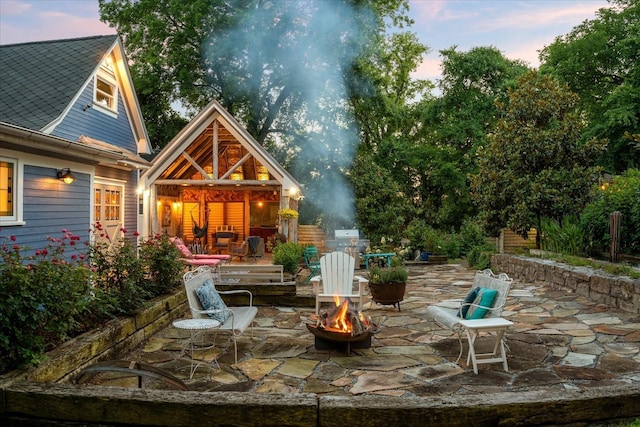 207 Main St E, Wartrace, TN 37183 - view of patio / terrace featuring an outdoor fire pit