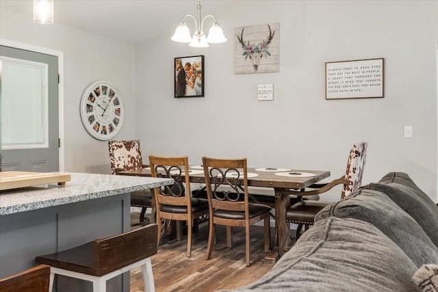 439 Ferry Bend Trl, Crossville, TN 38571 - dining room featuring wood finished floors and a chandelier