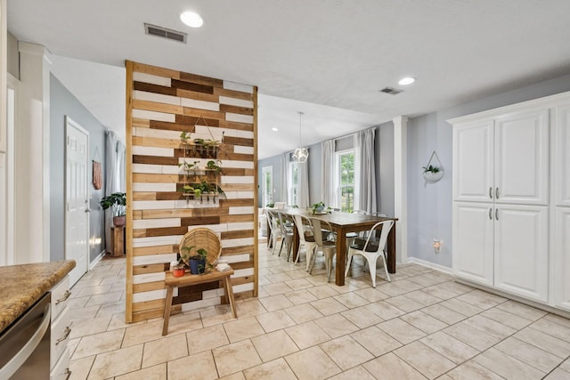 123 Hubbard St, Hohenwald, TN 38462 - dining space featuring recessed lighting, light tile patterned floors, and baseboards