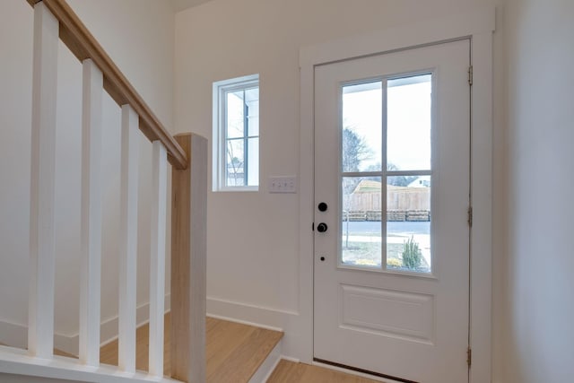 1321 Island View Ct, Nashville, TN 37214 - doorway to outside with plenty of natural light, stairs, and wood finished floors