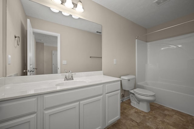 4713 Pompano Ln, Murfreesboro, TN 37128 - full bath featuring vanity, bathtub / shower combination, a textured ceiling, and stone finish floors