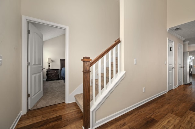 4713 Pompano Ln, Murfreesboro, TN 37128 - staircase with wood finished floors and ornamental molding