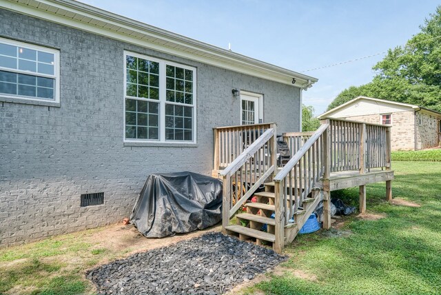 425 Royal Dr, Rock Island, TN 38581 - wooden terrace with a lawn