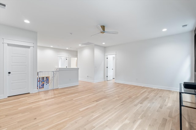 2123 Scott Ave Unit A, Nashville, TN 37216 - spare room with ceiling fan, light wood-type flooring, baseboards, and recessed lighting