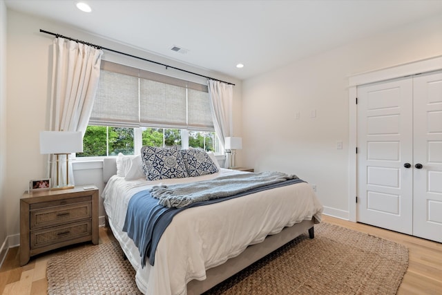 2123 Scott Ave Unit A, Nashville, TN 37216 - bedroom with light wood-style floors, a closet, recessed lighting, and baseboards