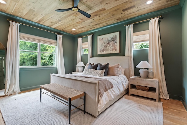 2123 Scott Ave Unit A, Nashville, TN 37216 - bedroom featuring wood ceiling, recessed lighting, wood finished floors, and a ceiling fan