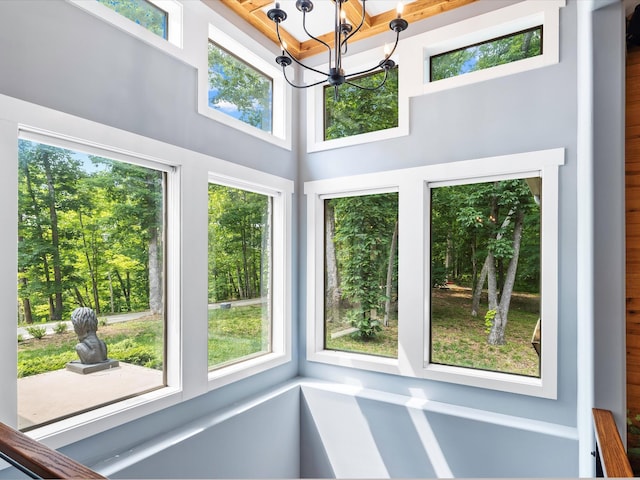 1288 Rogues Fork Rd, Bethpage, TN 37022 - unfurnished sunroom featuring a chandelier and plenty of natural light