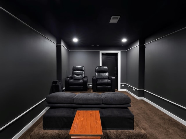 1288 Rogues Fork Rd, Bethpage, TN 37022 - home theater room with dark colored carpet and recessed lighting