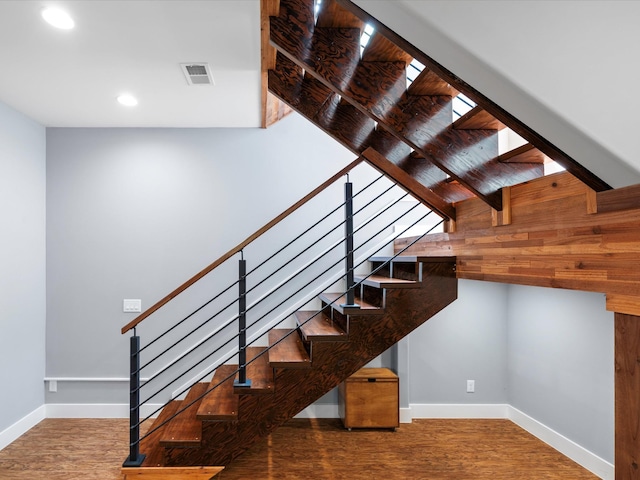 1288 Rogues Fork Rd, Bethpage, TN 37022 - staircase with wood finished floors and recessed lighting