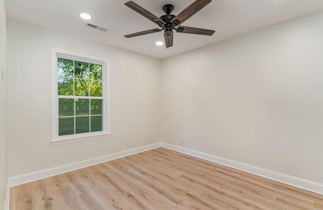 1767C W Main St, Franklin, TN 37064 - spare room with ceiling fan, baseboards, light wood-type flooring, and recessed lighting