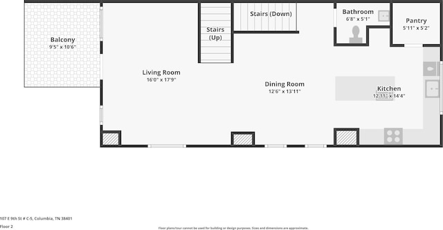107 E 9th St Unit C5, Columbia, TN 38401 - floor plan / room layout