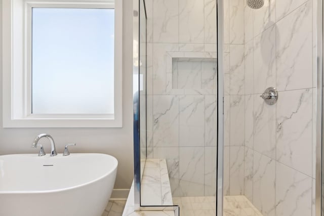 107 E 9th St Unit C5, Columbia, TN 38401 - full bath with a marble finish shower and a freestanding bath