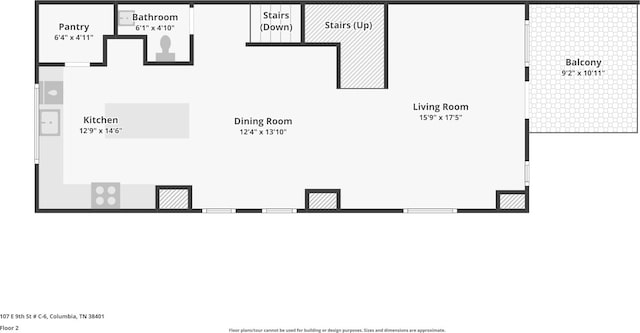 107 E 9th St Unit C6, Columbia, TN 38401 - property floor plan