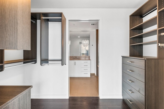 1212 Laurel St Unit 1902, Nashville, TN 37203 - walk in closet with dark wood finished floors and a sink