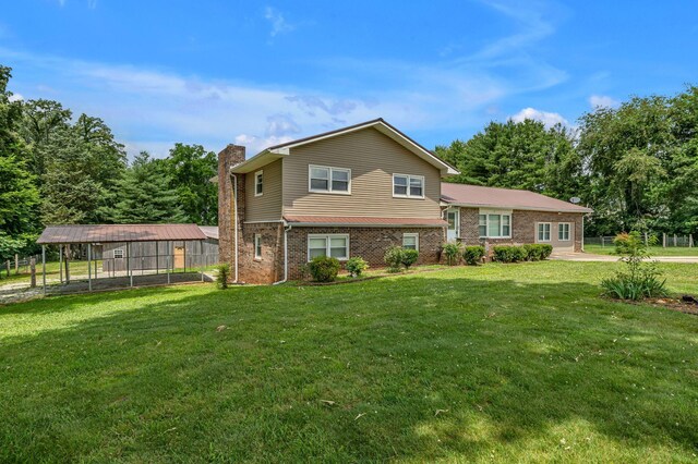 135 Carter Rd, Winchester, TN 37398 - back of property featuring a chimney and brick siding