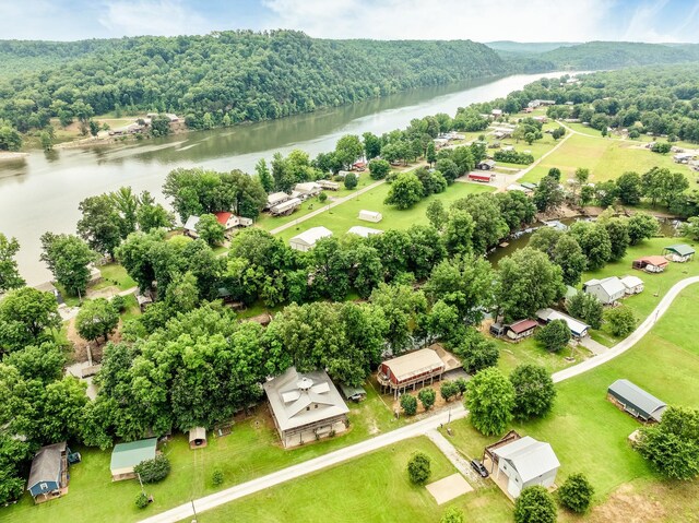 91 Creekside View Ln, Decaturville, TN 38329 - drone / aerial view of a nearby body of water and a forest