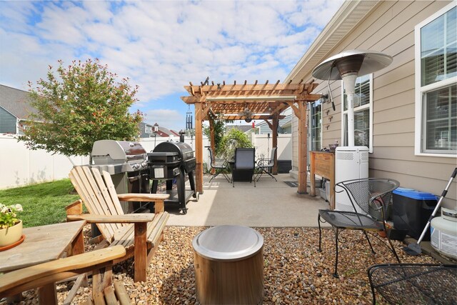 2844 Bluestem Ln, Murfreesboro, TN 37128 - fenced backyard featuring a pergola, a patio area, and area for grilling