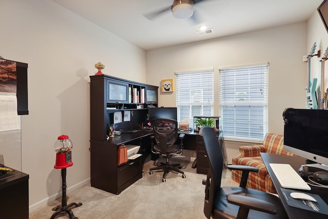2844 Bluestem Ln, Murfreesboro, TN 37128 - office space with light colored carpet, a ceiling fan, and baseboards