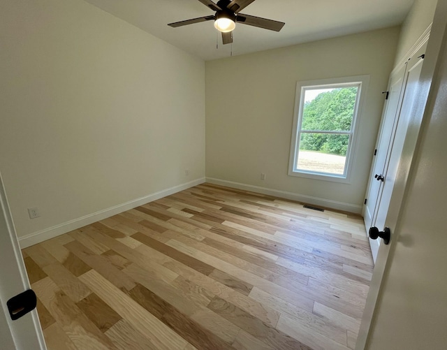 54 Union Hill Rd, Loretto, TN 38469 - empty room featuring ceiling fan, light wood-type flooring, and baseboards