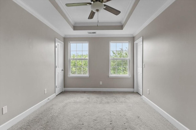 4316 Summercrest Blvd Unit 105, Antioch, TN 37013 - carpeted spare room featuring a raised ceiling, ceiling fan, ornamental molding, and baseboards