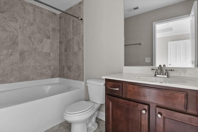 4316 Summercrest Blvd Unit 105, Antioch, TN 37013 - bathroom featuring toilet, vanity, shower / bathtub combination, and tile patterned floors