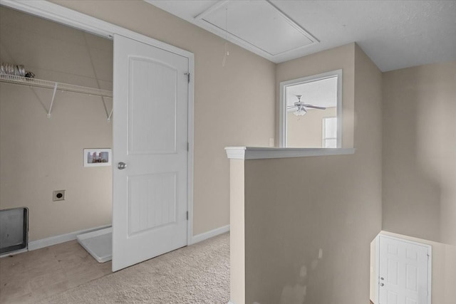 4316 Summercrest Blvd Unit 105, Antioch, TN 37013 - washroom with attic access, electric dryer hookup, hookup for a washing machine, and baseboards