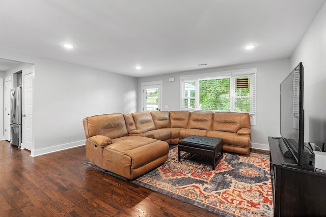129 Neese Dr, Nashville, TN 37211 - living area featuring wood finished floors, recessed lighting, and baseboards