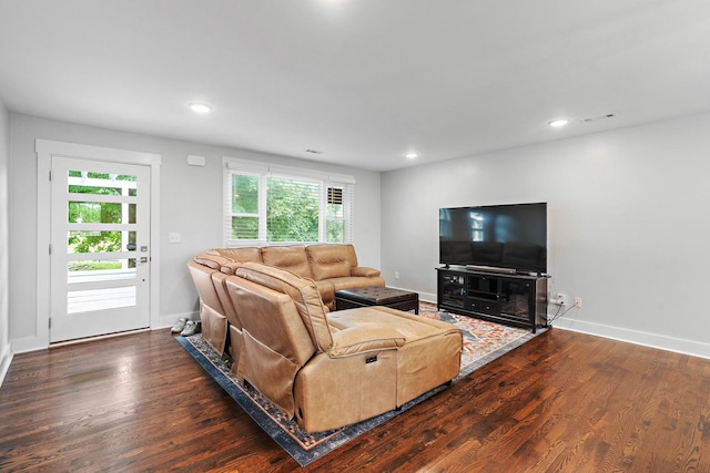 129 Neese Dr, Nashville, TN 37211 - living area with wood finished floors, recessed lighting, and baseboards