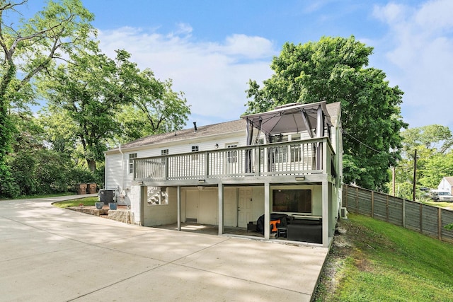 129 Neese Dr, Nashville, TN 37211 - rear view of property featuring a deck, a patio, and central AC unit