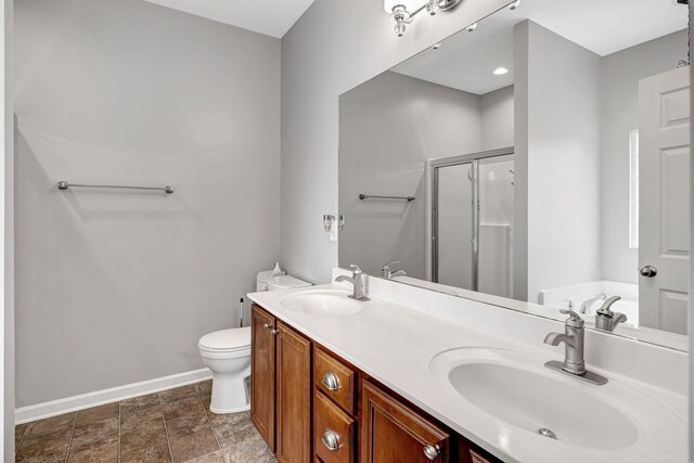 4047 Locerbie Cir, Spring Hill, TN 37174 - bathroom with a stall shower, a bath, and double vanity