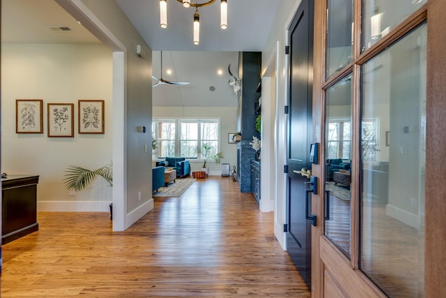 639 Piney Creek Rd, Hohenwald, TN 38462 - hall with light wood-type flooring and baseboards
