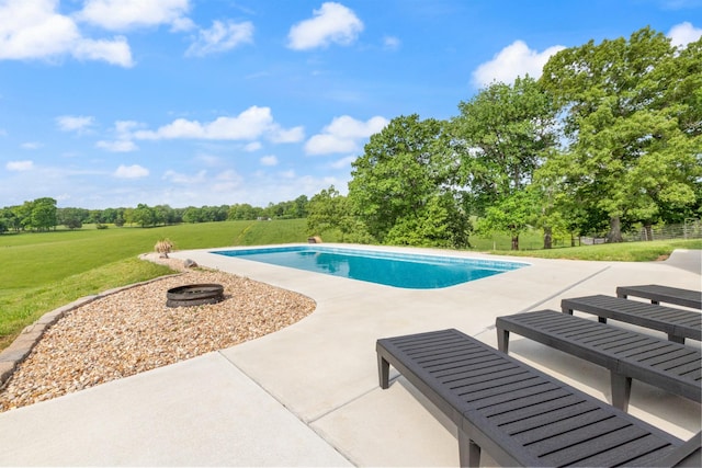 532 Tidwell Rd, Bon Aqua, TN 37025 - swimming pool featuring a patio area, a yard, and view of scattered trees