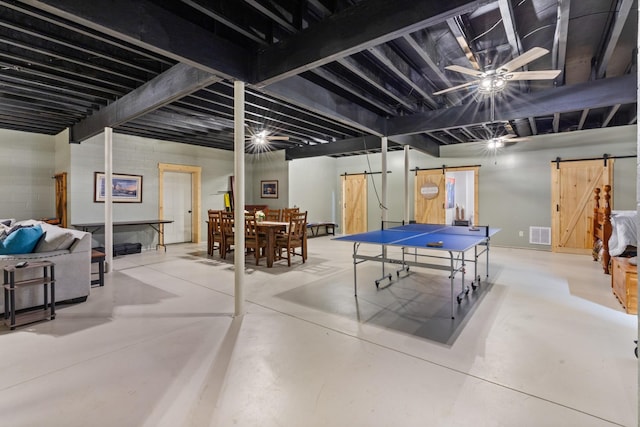 532 Tidwell Rd, Bon Aqua, TN 37025 - below grade area featuring a barn door