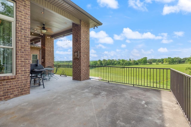 532 Tidwell Rd, Bon Aqua, TN 37025 - view of patio featuring a ceiling fan and grilling area